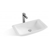 23-1/2-Inch Stone Resin Solid Surface Rectangular Shape Bathroom Vessel Sink